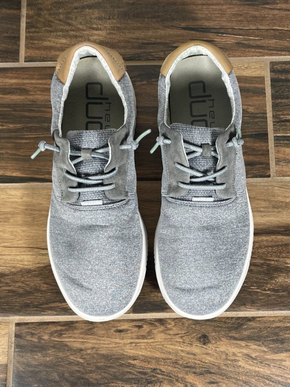 Hey Dude Hugo Shoes Mens Size 11 Stretch Gray Lightweight Casual Slip On - Picture 11 of 13